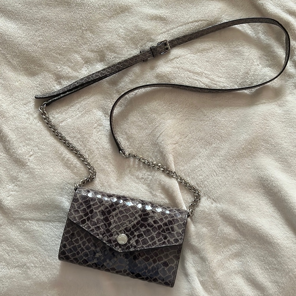 Michael Kors grey snakeskin clutch/ crossbody